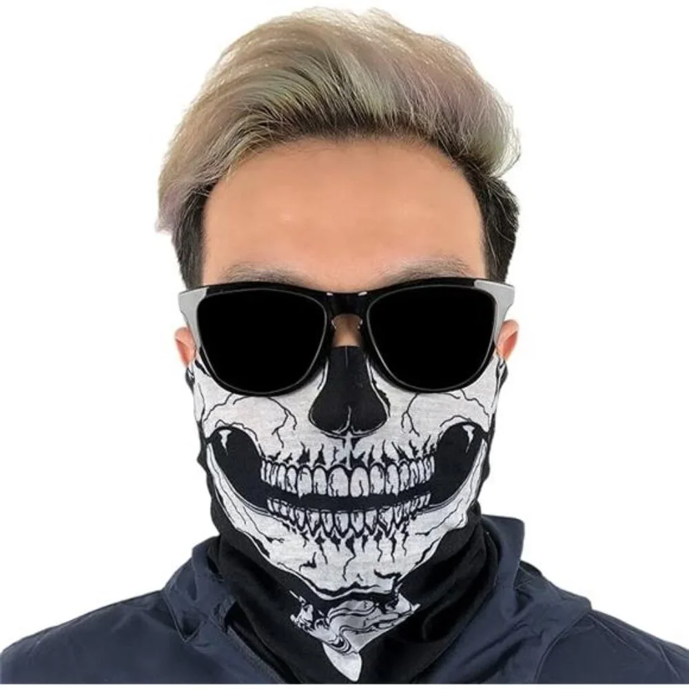 Skull Face Mask Neck Gaiter Balaclava UV Protection Sun Wind Dust Motorcycle UV